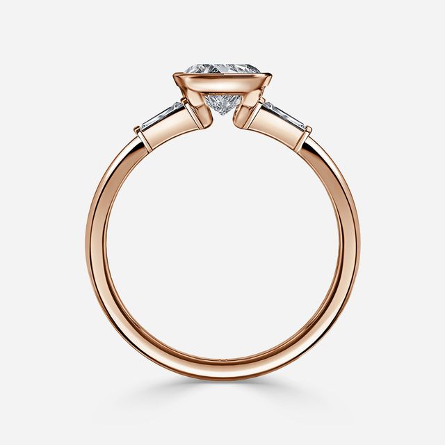 Dawn Rose Gold Trilogy Engagement Ring