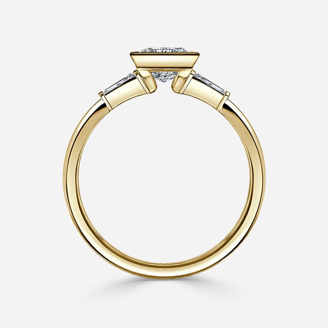Dawn Yellow Gold Trilogy Engagement Ring