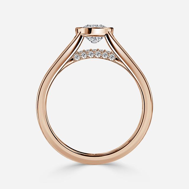 Veda Rose Gold Bezel Engagement Ring