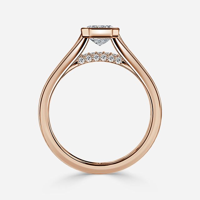 Veda Rose Gold Bezel Engagement Ring