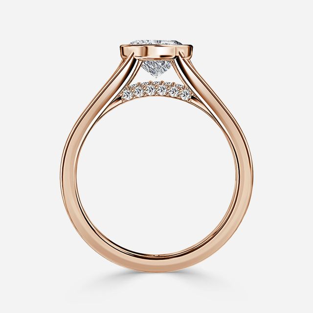Veda Rose Gold Bezel Engagement Ring