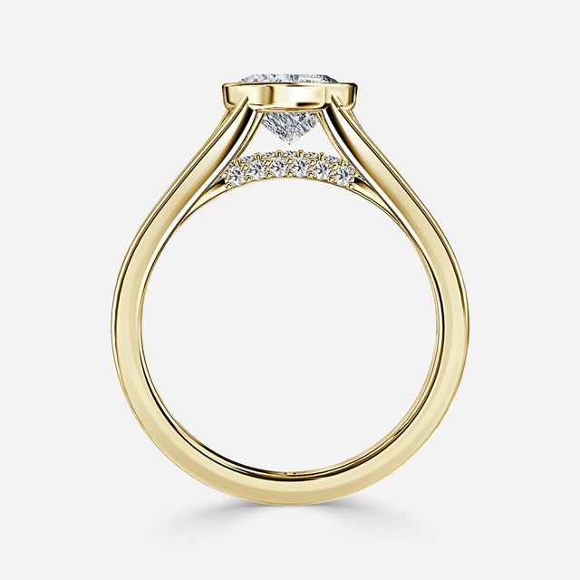 Veda Yellow Gold Bezel Engagement Ring