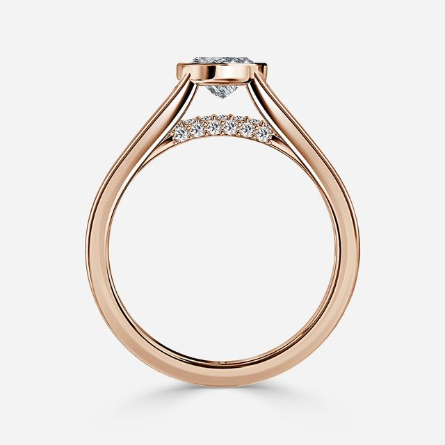 Veda Rose Gold Bezel Engagement Ring
