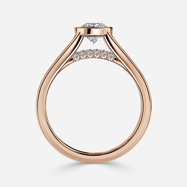 Veda Rose Gold Diamond Band Engagement Ring