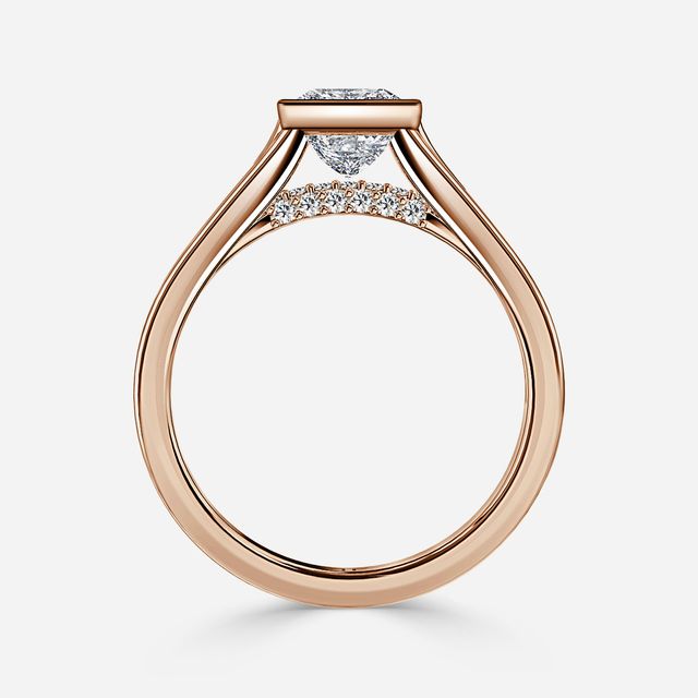 Veda Rose Gold Bezel Engagement Ring