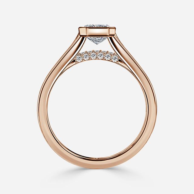Veda Rose Gold Diamond Band Engagement Ring