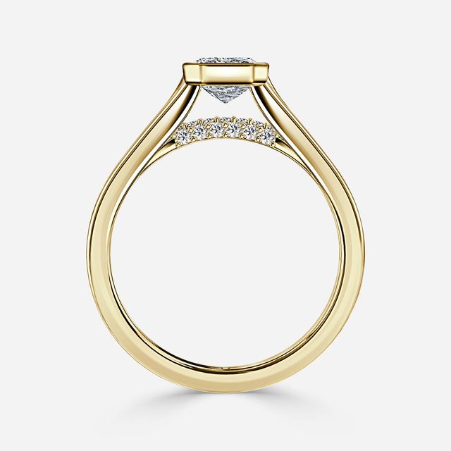Veda Yellow Gold Bezel Engagement Ring