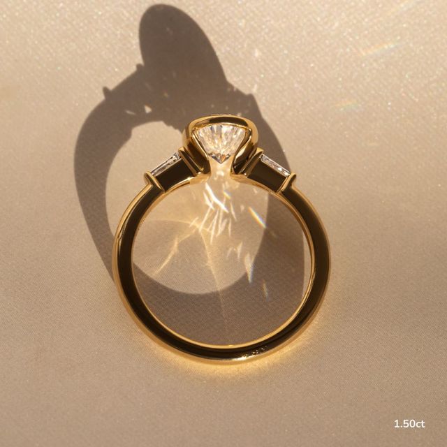 Dawn Yellow Gold Bezel Engagement Ring