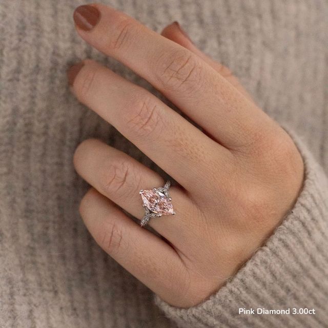 Feis White Gold Grain Set Flower Engagement Ring