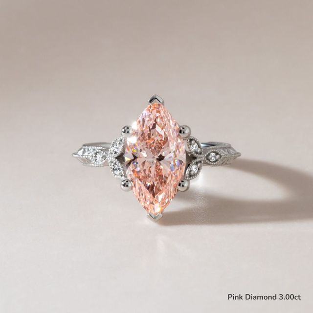 Feis White Gold Grain Set Vintage Engagement Ring