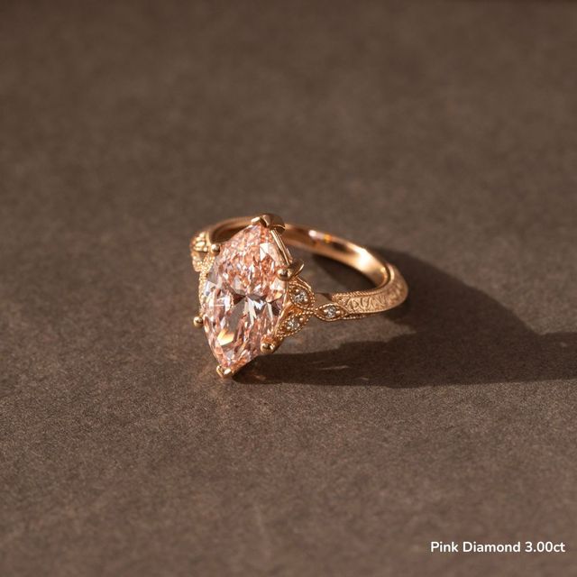 Feis Rose Gold Grain Set Flower Engagement Ring