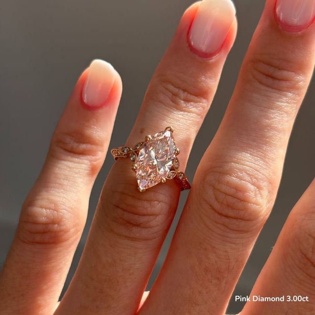 Feis Rose Gold Grain Set Flower Engagement Ring