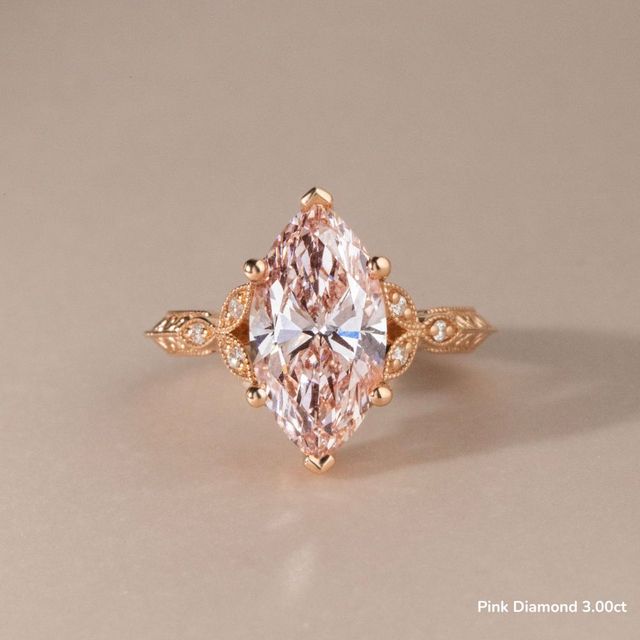 Feis Rose Gold Grain Set Flower Engagement Ring