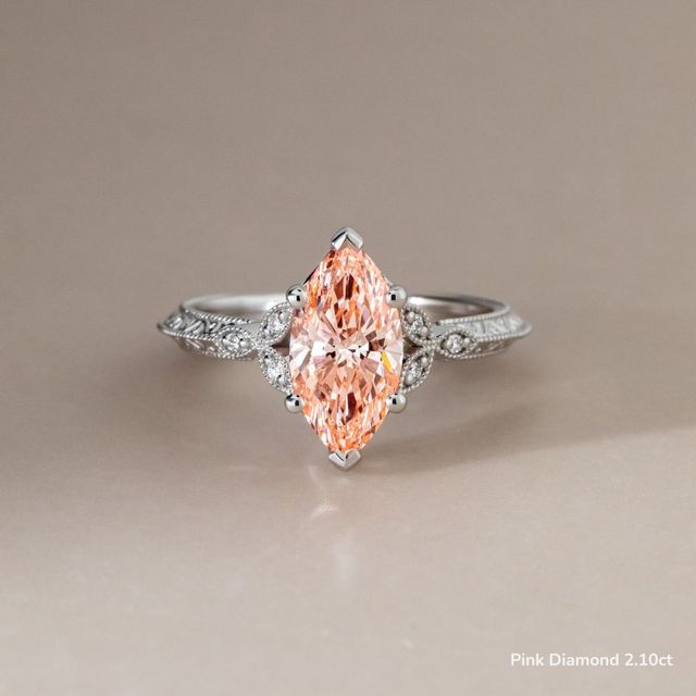 Feis White Gold Grain Set Vintage Engagement Ring