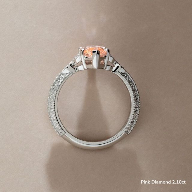 Feis White Gold Grain Set Vintage Engagement Ring