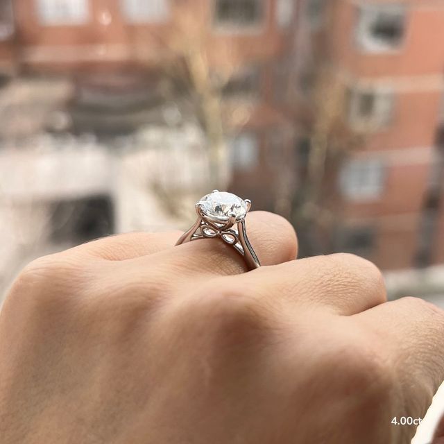 Gabriela White Gold Unique Engagement Ring