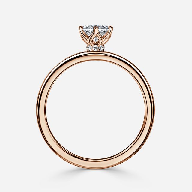 Jennifer Rose Gold Hidden Halo Engagement Ring
