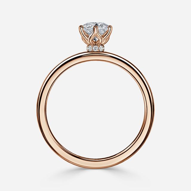 Jennifer Rose Gold Hidden Halo Engagement Ring
