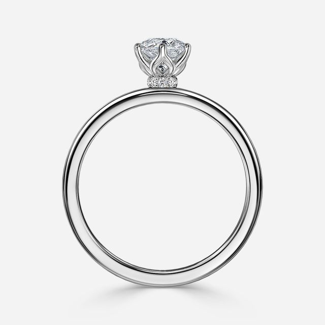 Jennifer Platinum Hidden Halo Engagement Ring