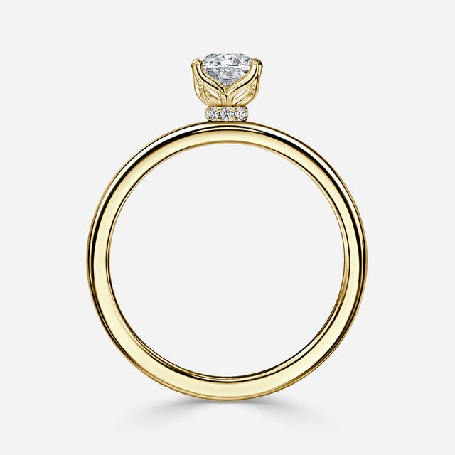 Jennifer Yellow Gold Hidden Halo Engagement Ring