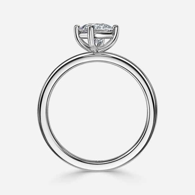 North West White Gold Solitaire Engagement Ring