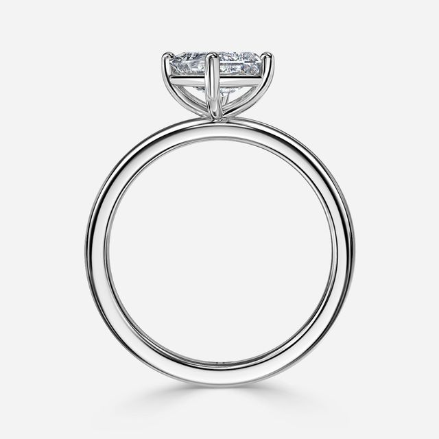 North West White Gold Solitaire Engagement Ring