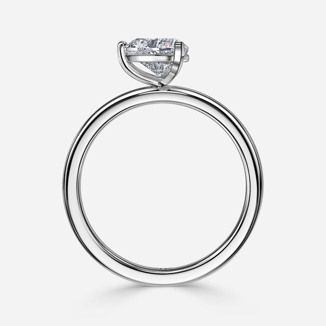 North West White Gold Solitaire Engagement Ring