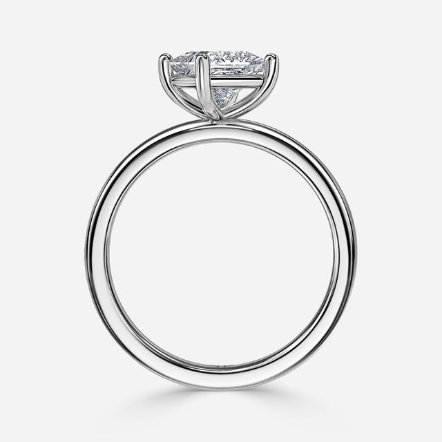 North West White Gold Solitaire Engagement Ring