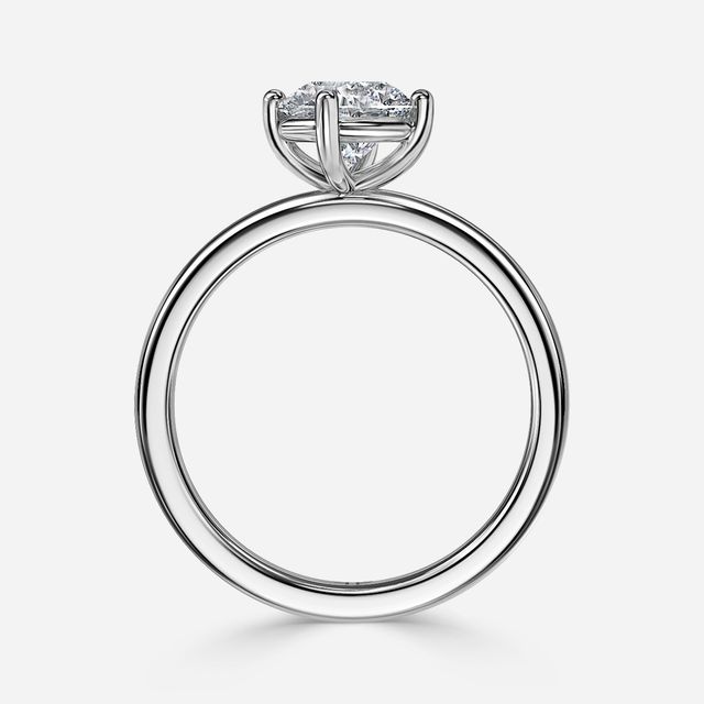 North West White Gold Solitaire Engagement Ring