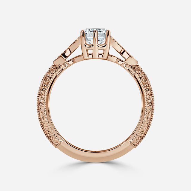 Feis Rose Gold Grain Set Flower Engagement Ring