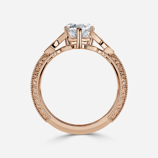 Feis Rose Gold Grain Set Flower Engagement Ring