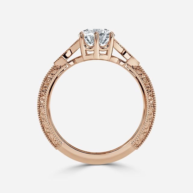 Feis Rose Gold Grain Set Flower Engagement Ring