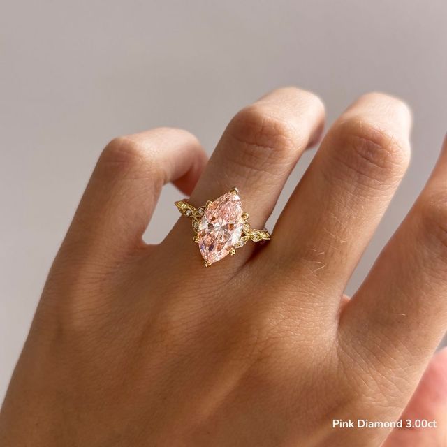 Feis Yellow Gold Grain Set Flower Engagement Ring