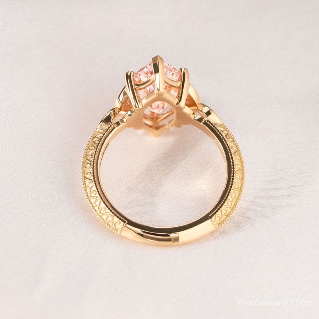 Feis Yellow Gold Grain Set Flower Engagement Ring