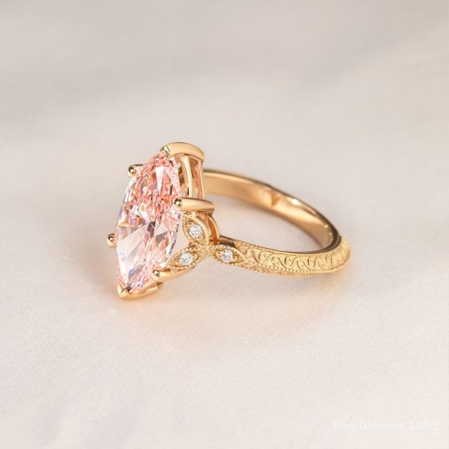 Feis Yellow Gold Grain Set Flower Engagement Ring