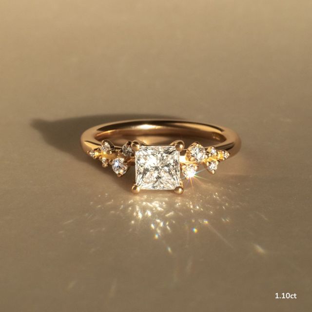 Morning Star Yellow Gold Trilogy Engagement Ring