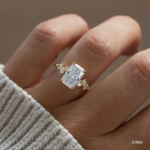 Morning Star Yellow Gold Trilogy Engagement Ring