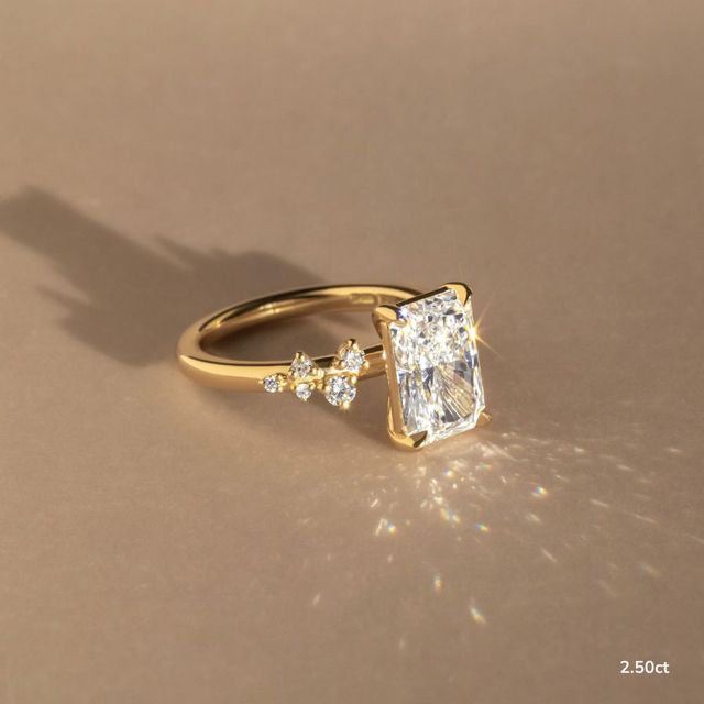 Morning Star Yellow Gold Trilogy Engagement Ring