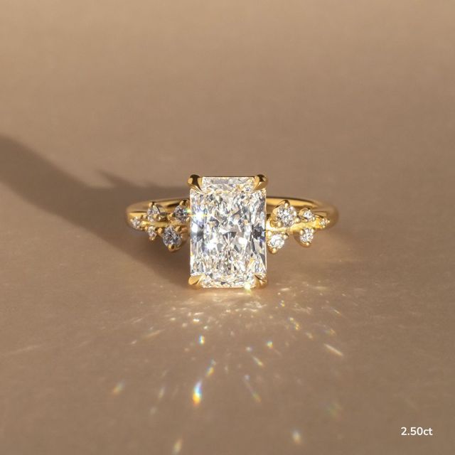 Morning Star Yellow Gold Trilogy Engagement Ring