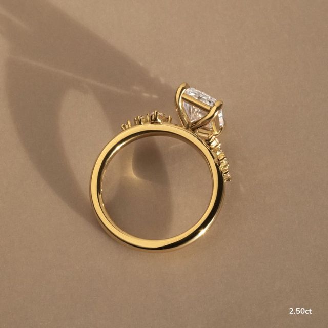 Morning Star Yellow Gold Trilogy Engagement Ring
