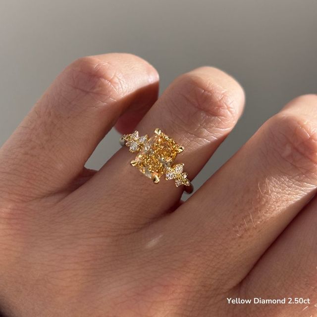 Morning Star Yellow Gold Trilogy Engagement Ring