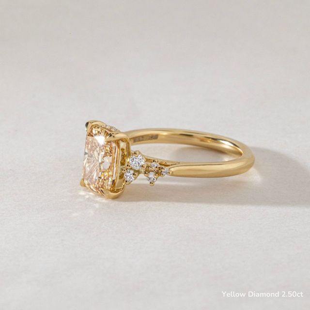 Morning Star Yellow Gold Trilogy Engagement Ring
