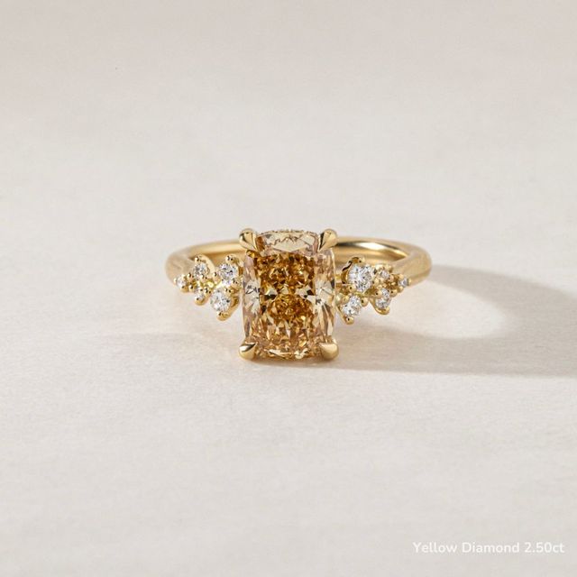 Morning Star Yellow Gold Trilogy Engagement Ring