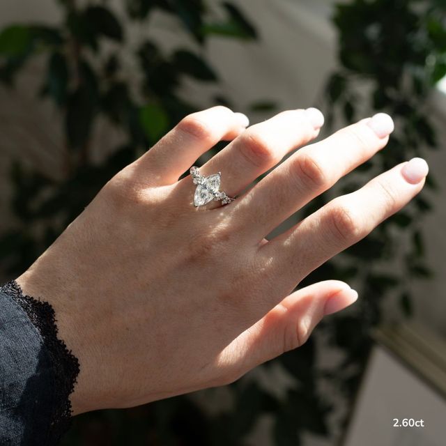 Morning Star White Gold Cluster Engagement Ring