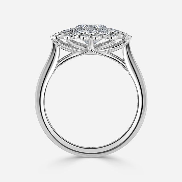 Aelios White Gold Floral Engagement Ring