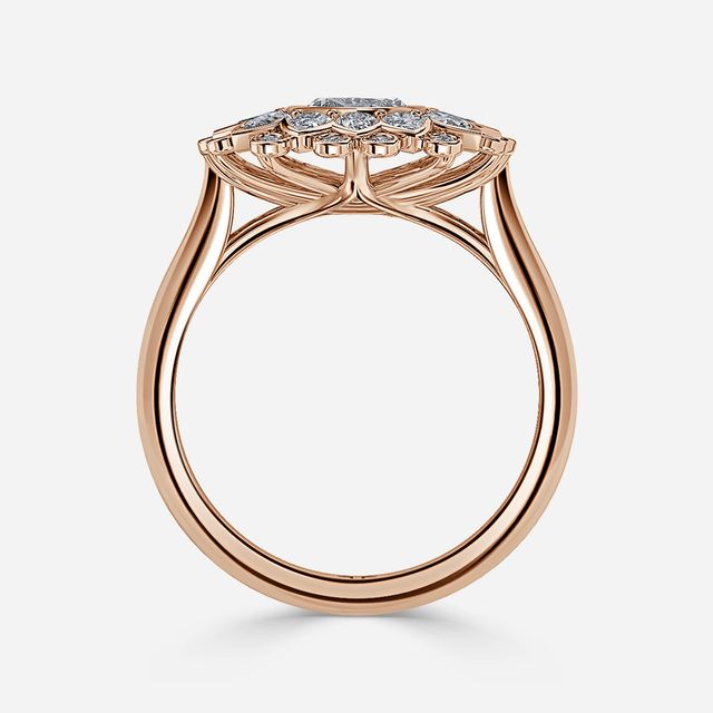 Aelios Rose Gold Halo Engagement Ring