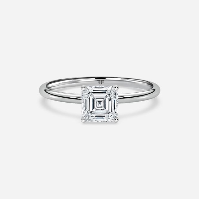 Chelsea White Gold Plain Band Bridal Set Engagement Ring