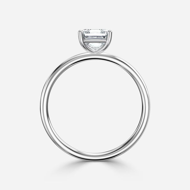 Chelsea White Gold Plain Band Bridal Set Engagement Ring