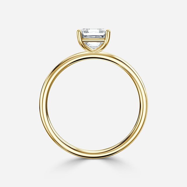 Chelsea Yellow Gold Plain Band Bridal Set Engagement Ring