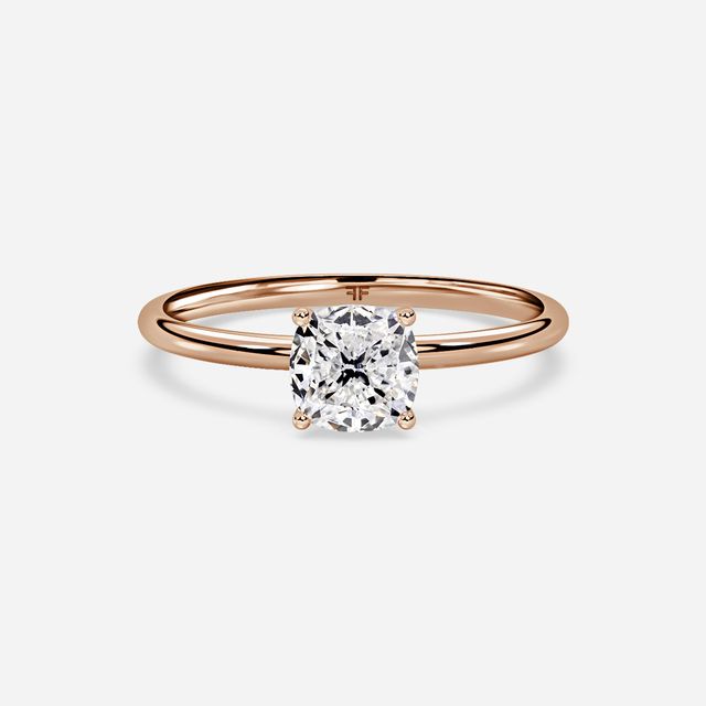 Chelsea Rose Gold Plain Band Bridal Set Engagement Ring